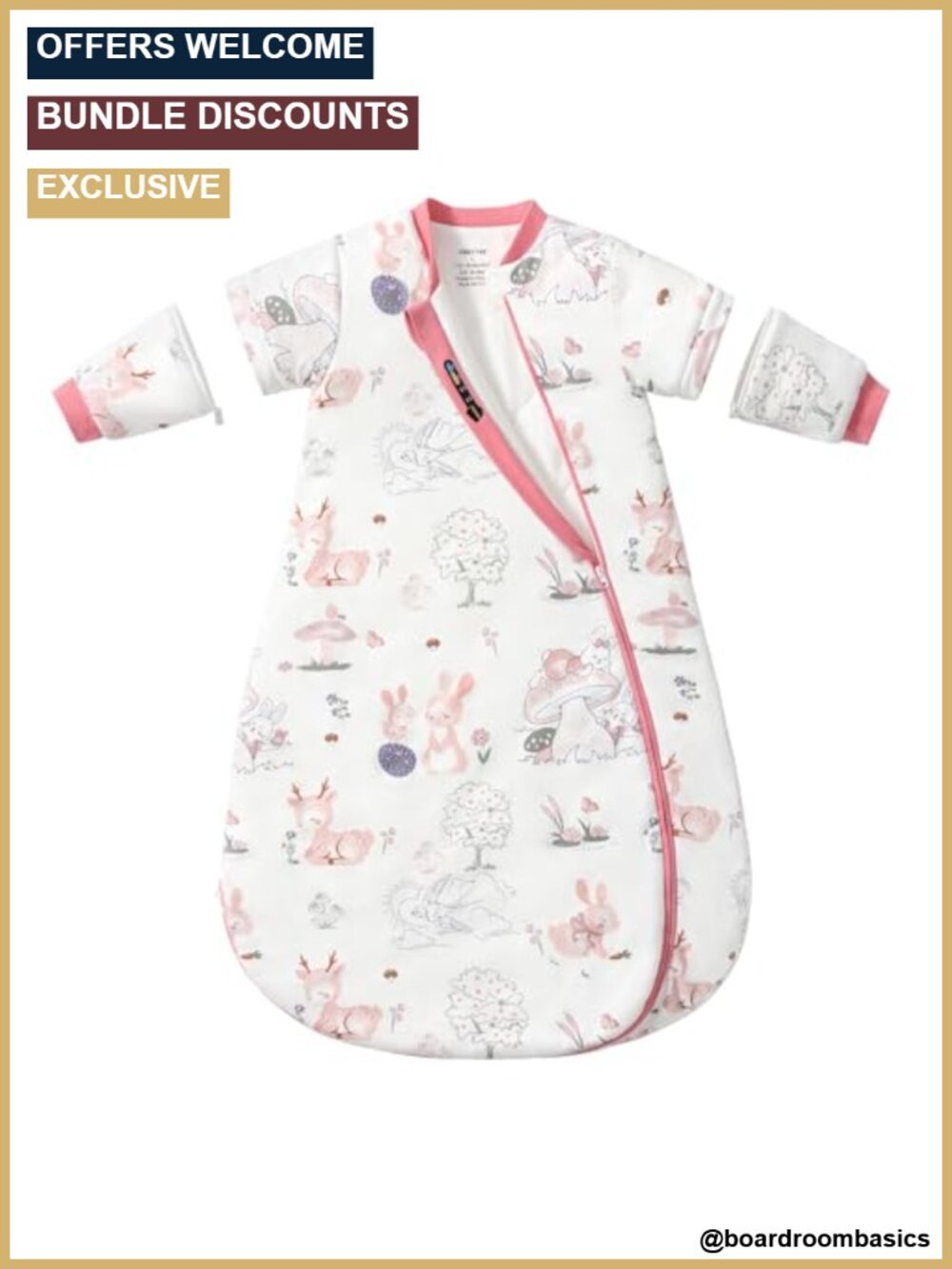 2.5 TOG Baby Sleep Sack Detachable Sleeves Wearable Blanket